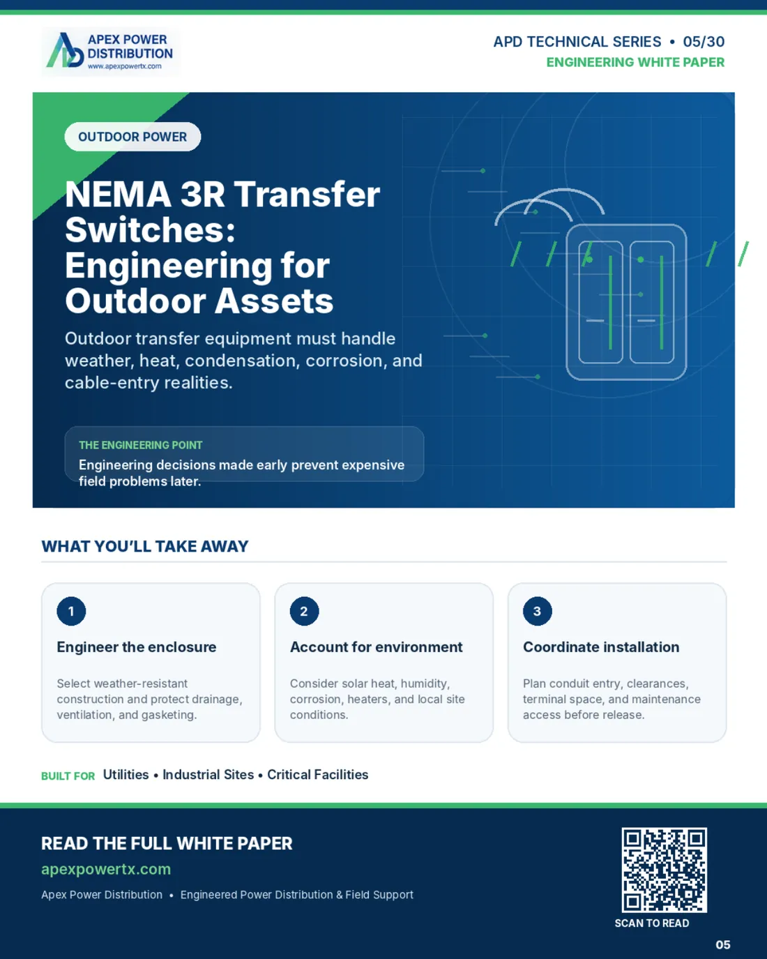 NEMA 3R Transfer Switches: Engineering for Outdoor Assets — flyer page
