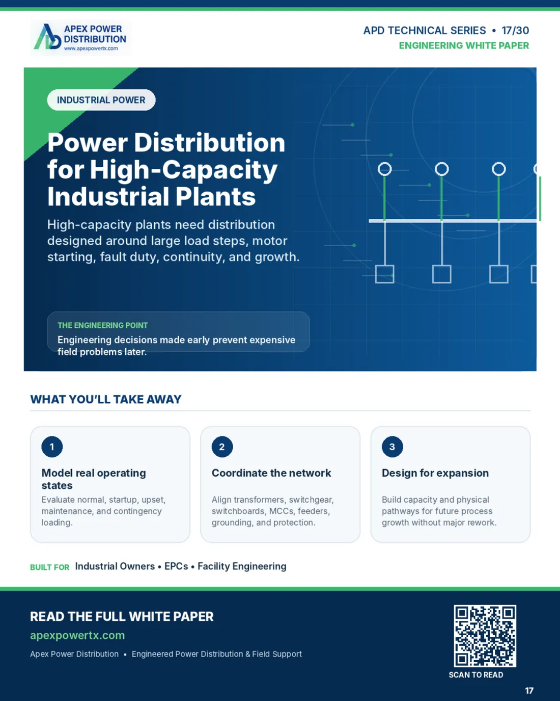Power Distribution for High-Capacity Industrial Plants — flyer page