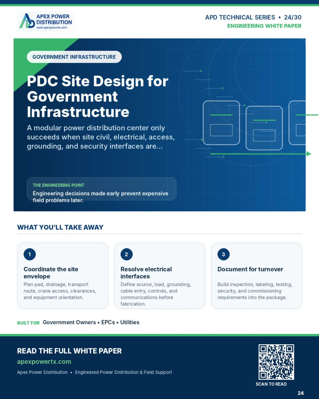 PDC Site Design for Government Infrastructure — flyer page